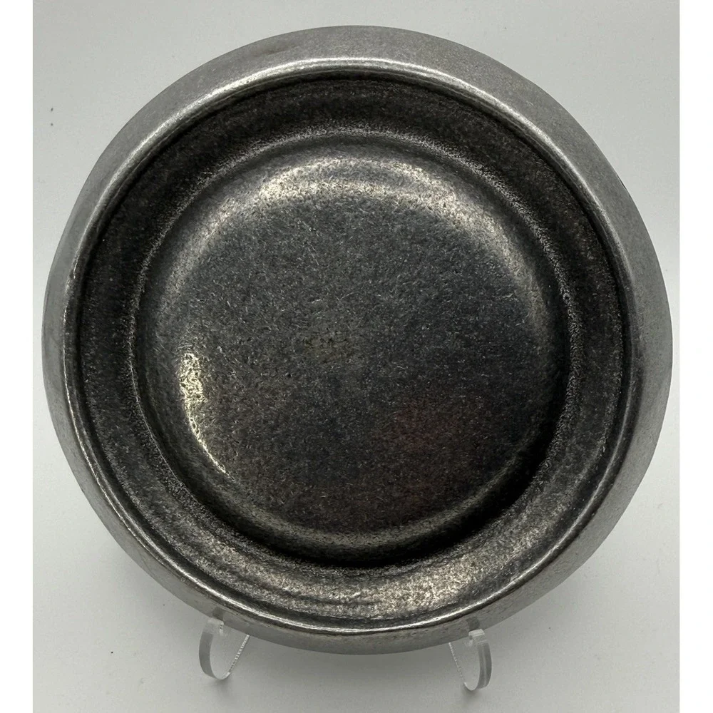 Vintage Nautical Ship Wheel Ashtray Pewter-Look Cast Aluminum Cigarette Tray GUC
